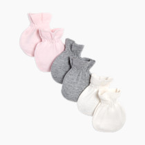 Burt's Bees Baby Baby Girls' Mittens, No-Scratch Mitts, 100% Organic Cotton, Set of 3