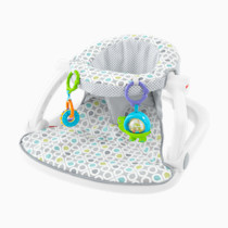 Fisher-Price Portable Baby Chair Sit-Me-Up Floor Seat With Developmental Toys & Machine Washable Seat Pad, Honeydew Drop