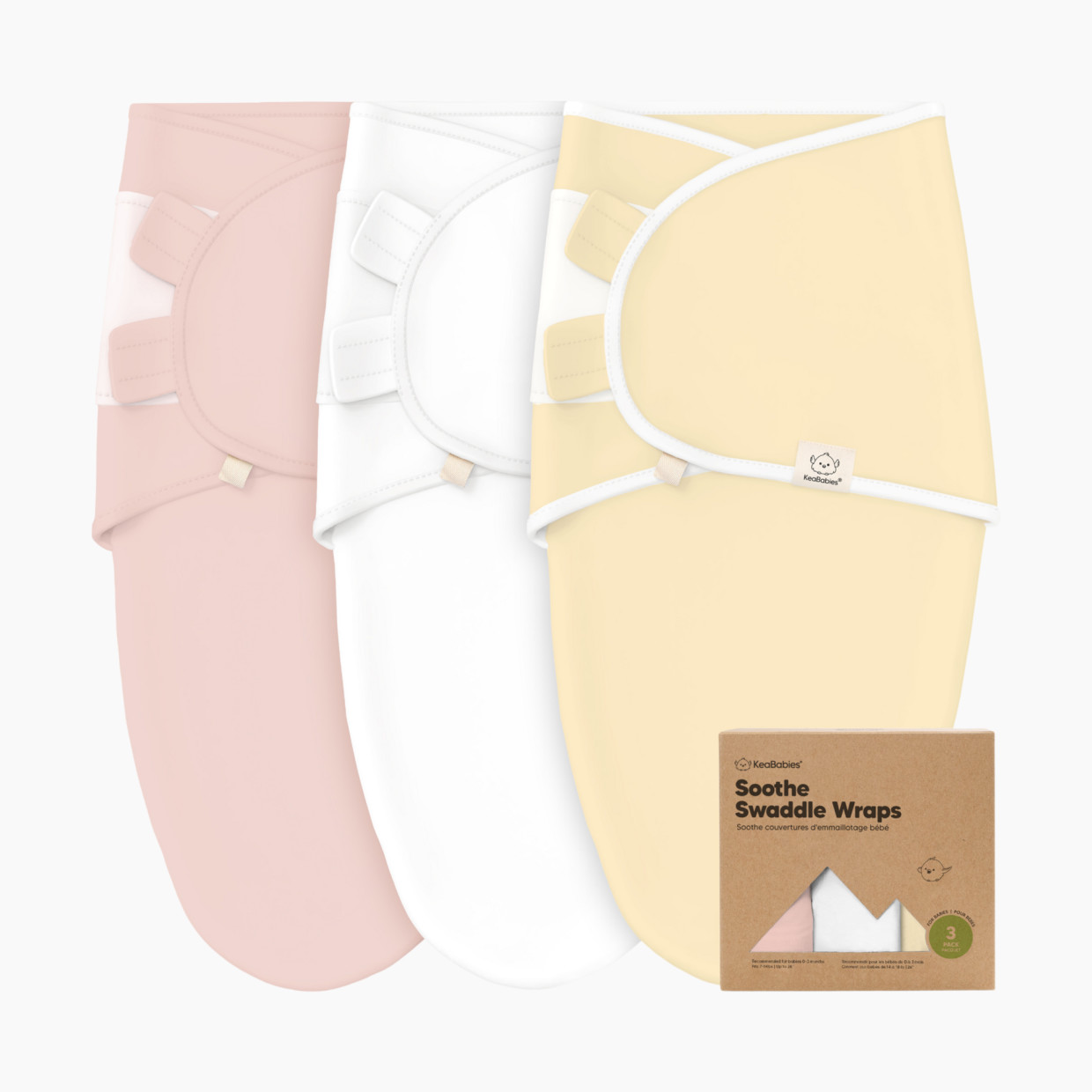 KeaBabies Soothe Swaddle Wraps (3 Pack) - Daffodil, One Size, 3.