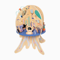 Manhattan Toy Deep Sea Adventure Wooden Toddler Activity Center with Clacking Clams, Spinning Gears, Gliders and Bead Runs