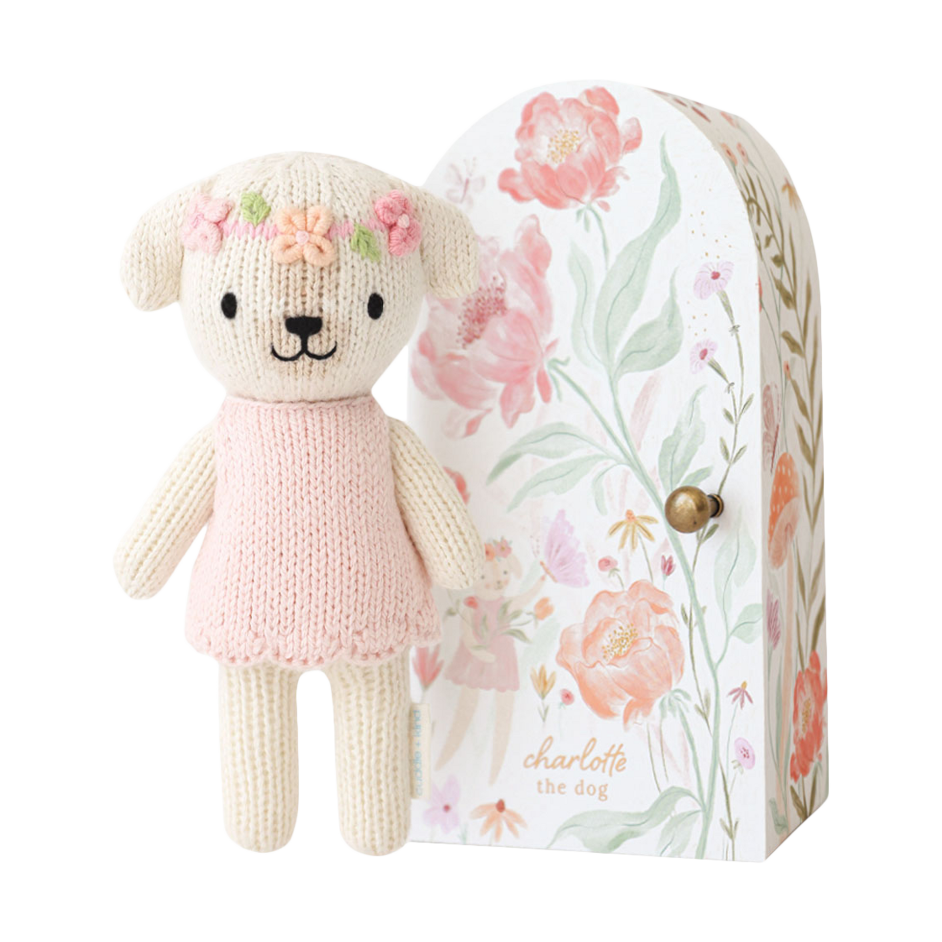 cuddle+kind Tiny Hand-Knit Doll - Charlotte The Dog.