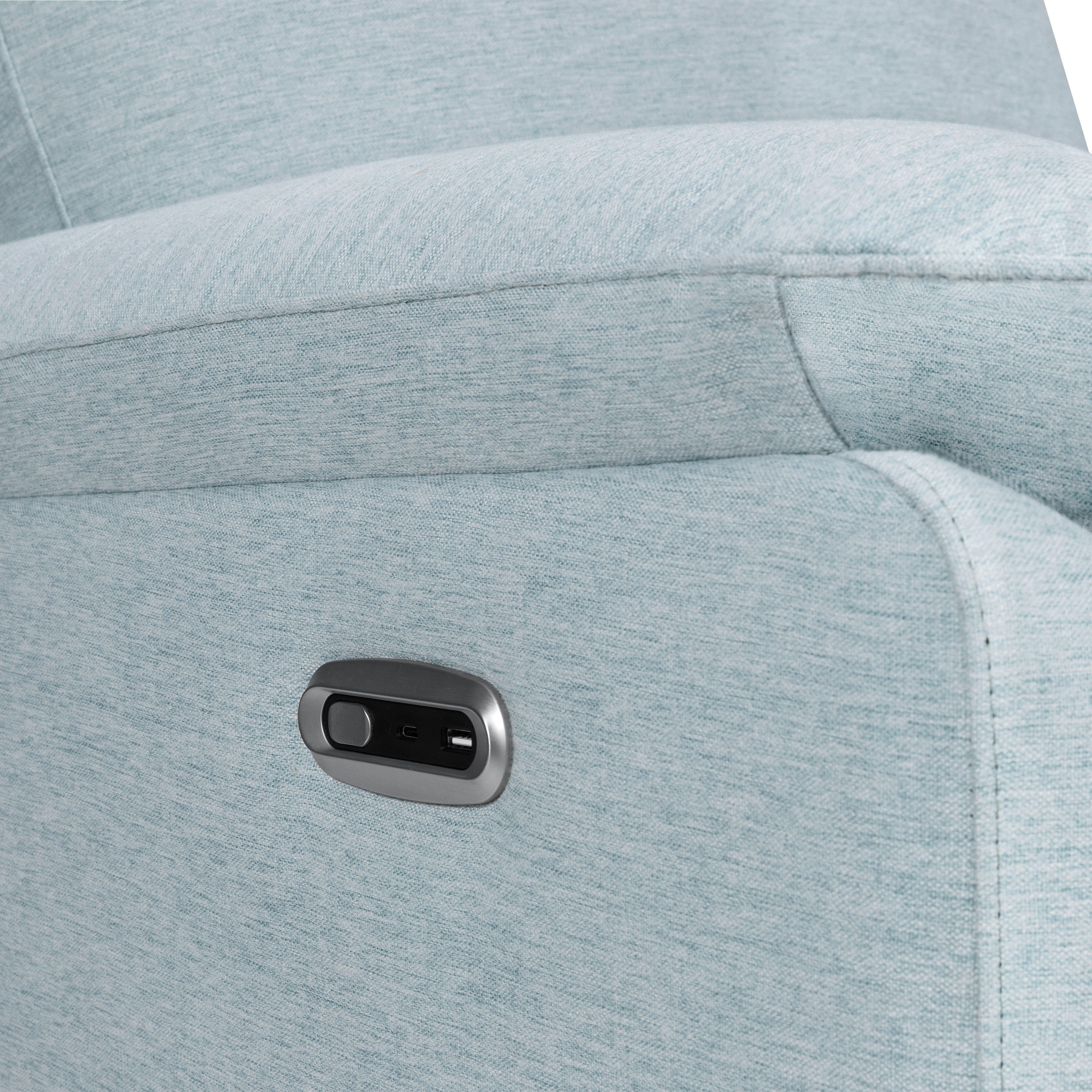 daVinci Suzy Electronic Recliner and Swivel Glider - Heathered Blue.