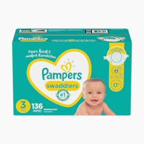 Pampers Baby Diapers - Swaddlers - Size 3, 136 Count, Ultra Absorbent Disposable Infant Diaper