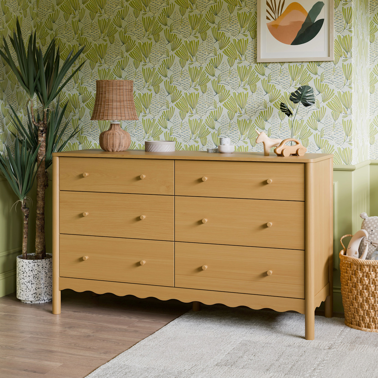 babyletto Swell 6-Drawer Assembled Dresser - Honey.