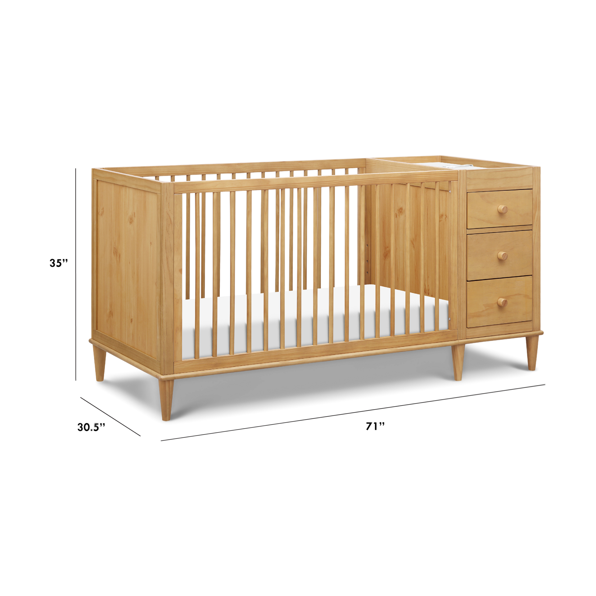 daVinci Marley 3-in-1 Crib and Changer Combo - Honey.