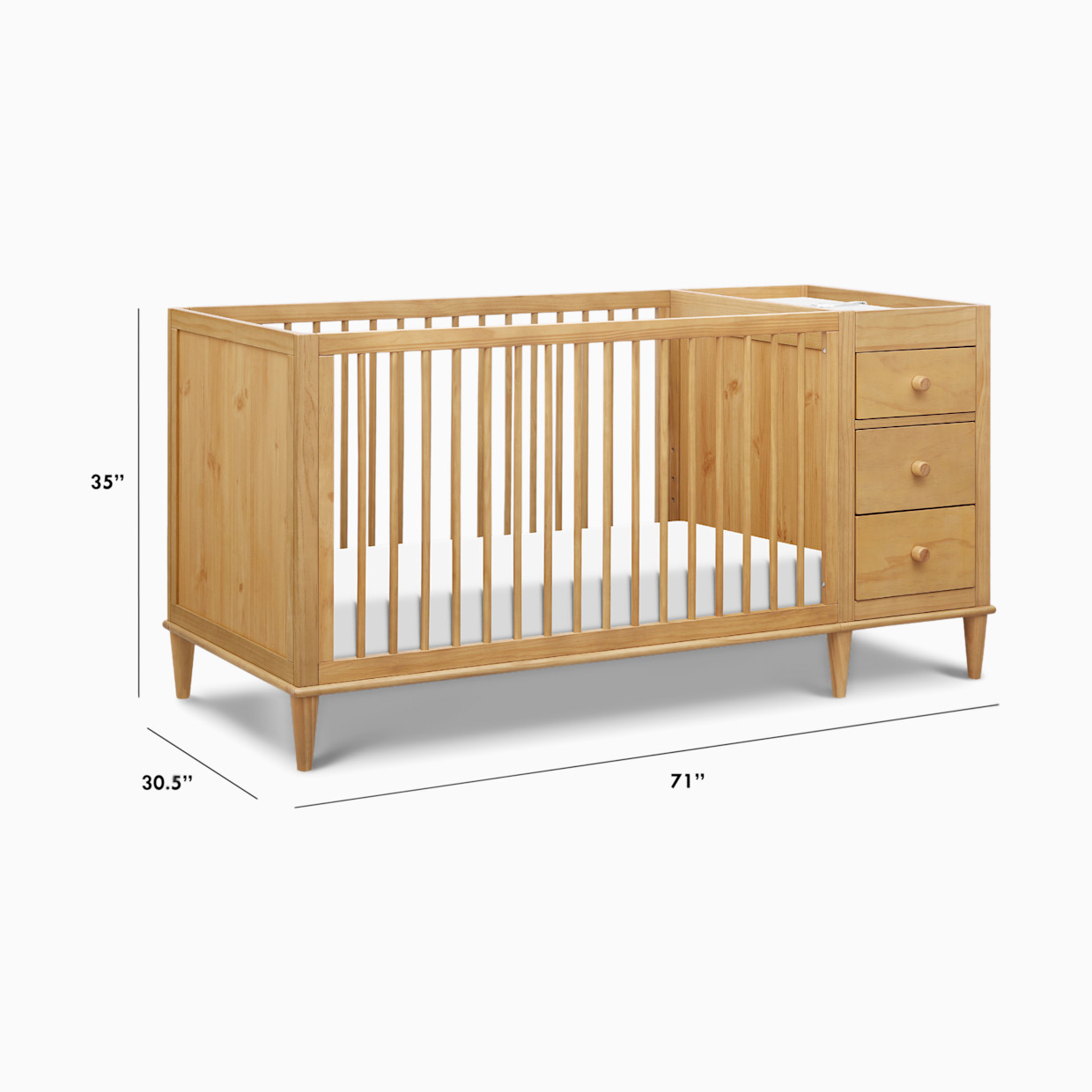 daVinci Marley 3-in-1 Crib and Changer Combo - Honey.
