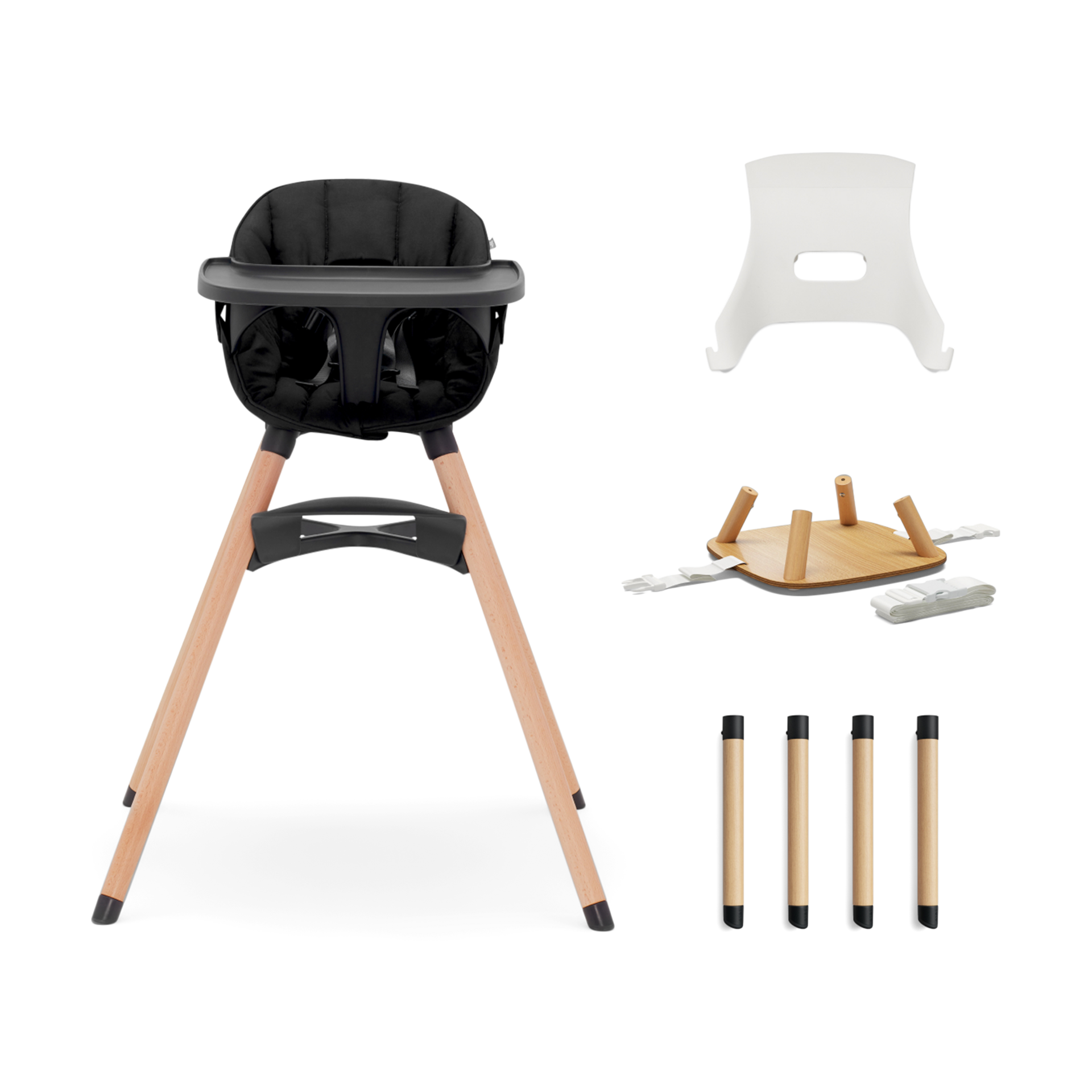 Lalo Infant to Toddler High Chair & Booster Bundle Licorice, High