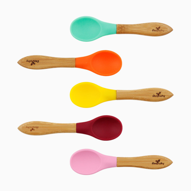Avanchy Bamboo Baby Spoons (5 Pack) - Assorted--No Blue - $10.50.