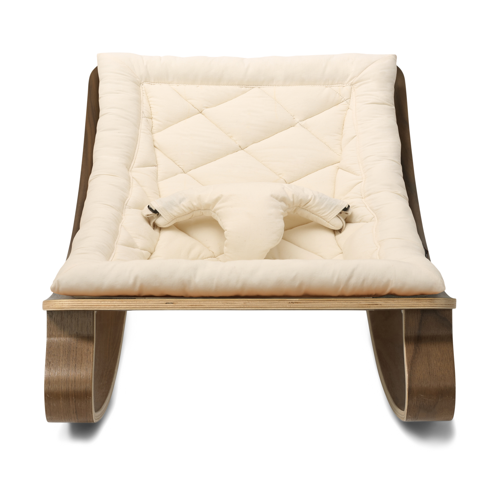 Charlie Crane LEVO Baby Rocker - Organic Milk, Walnut.