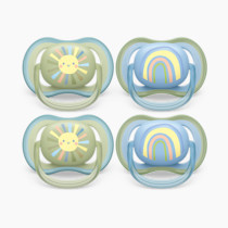 Philips Avent Ultra Air Pacifier - 4 x Light, Breathable Baby Pacifiers for Babies Aged 0-6 Months, BPA Free with Sterilizer Carry Case (Model SCF085/49)
