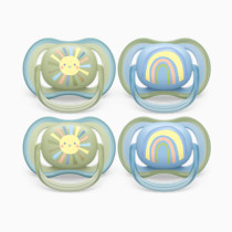 Philips Avent Ultra Air Pacifier - 4 x Light, Breathable Baby Pacifiers for Babies Aged 0-6 Months, BPA Free with Sterilizer Carry Case (Model SCF085/49)
