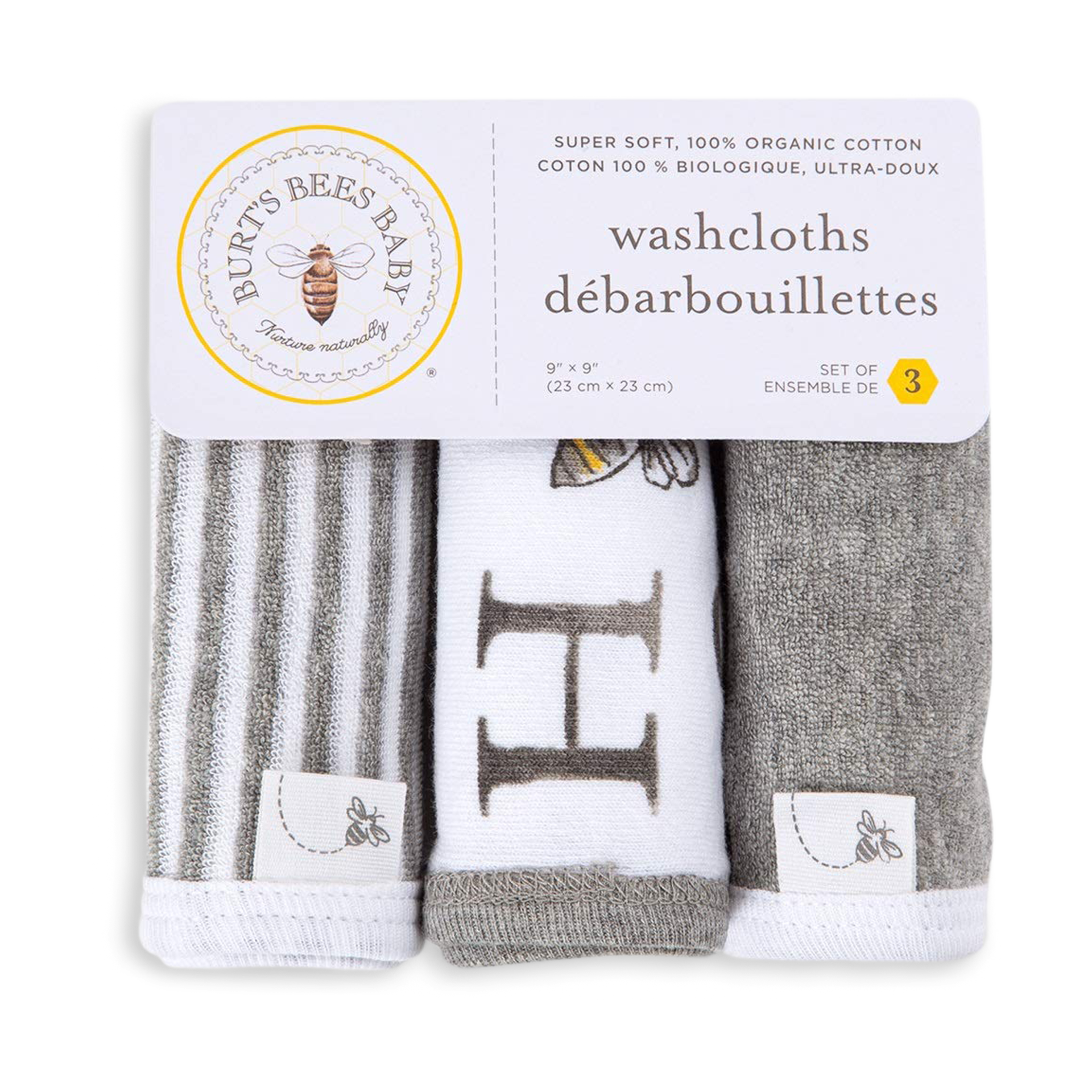 Burt's Bees Baby Organic Washcloth (3 Pack) - A Bee C | Babylist Shop