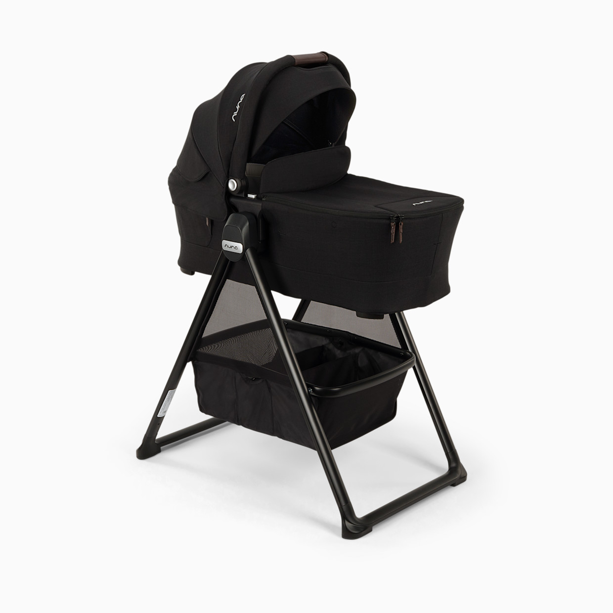 Nuna SWIV & TRIV Series Bassinet + Stand - Caviar/Chocolate.