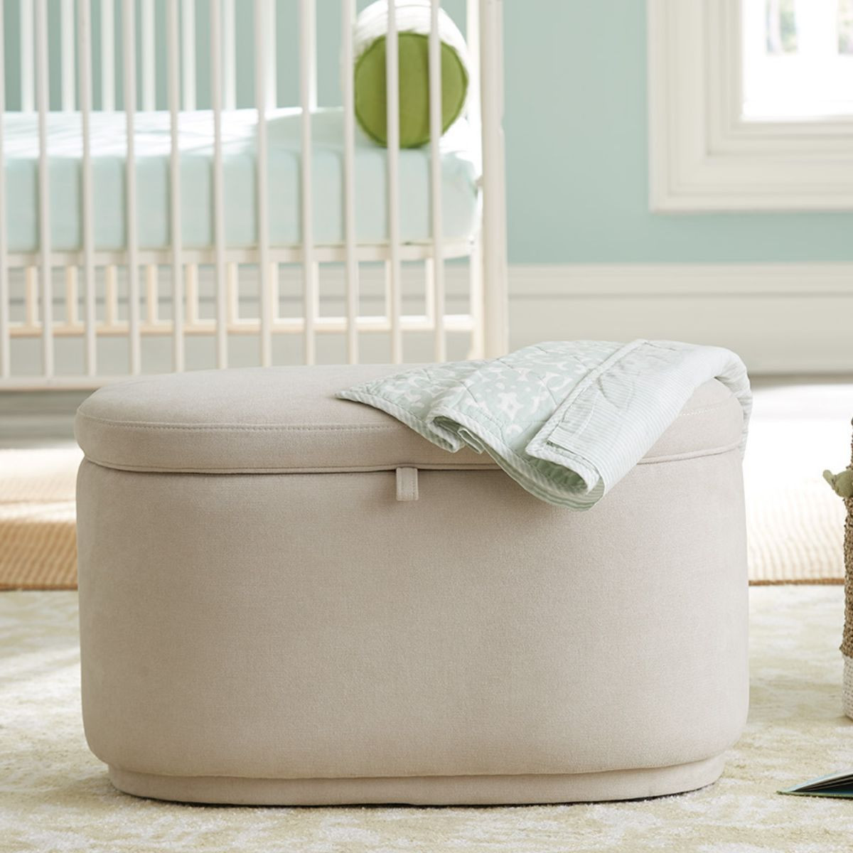 Nurture& The Storage Ottoman - Ivory.