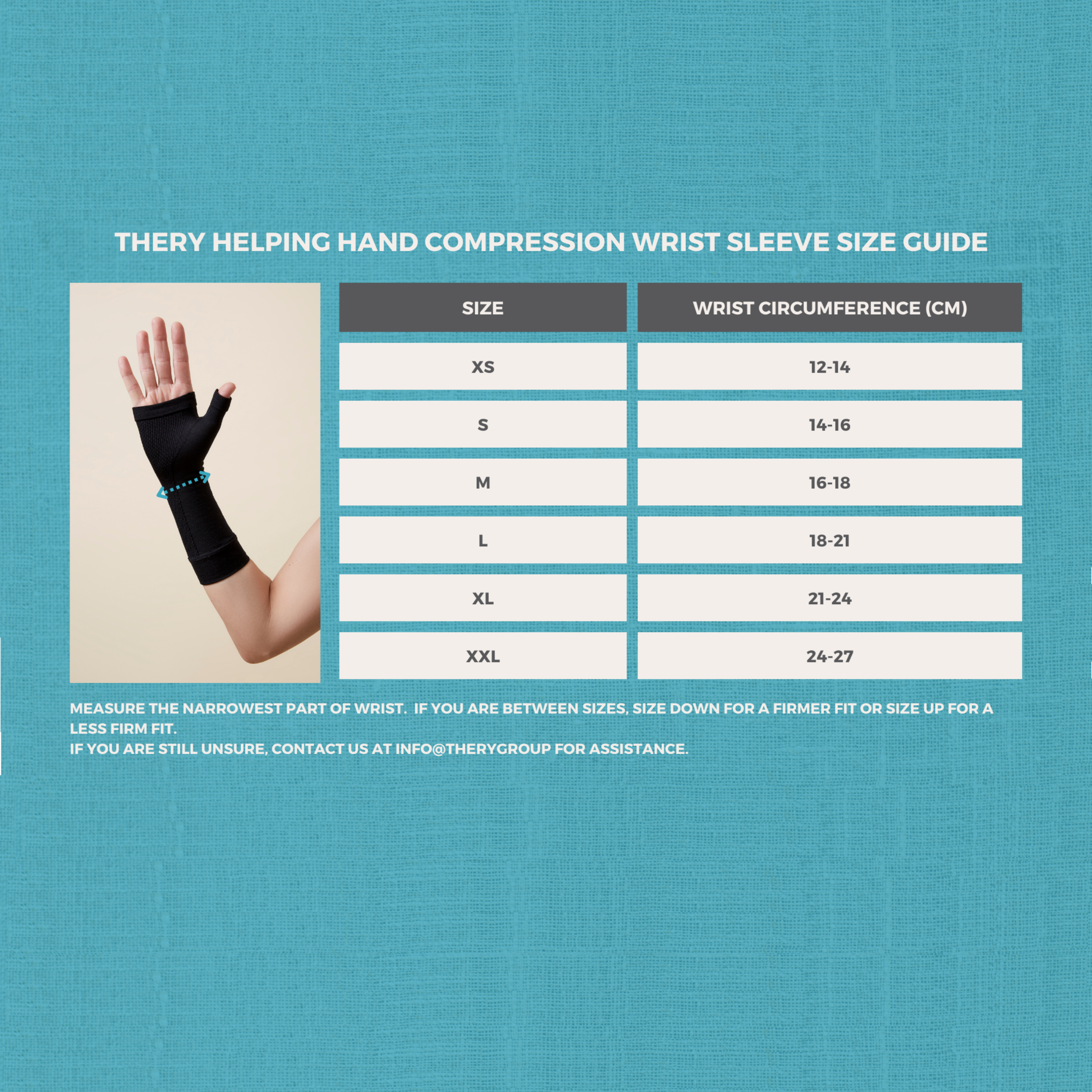 TheRY The Helping Hand Wrist Compression Sleeve - Pair - Black, Medium.
