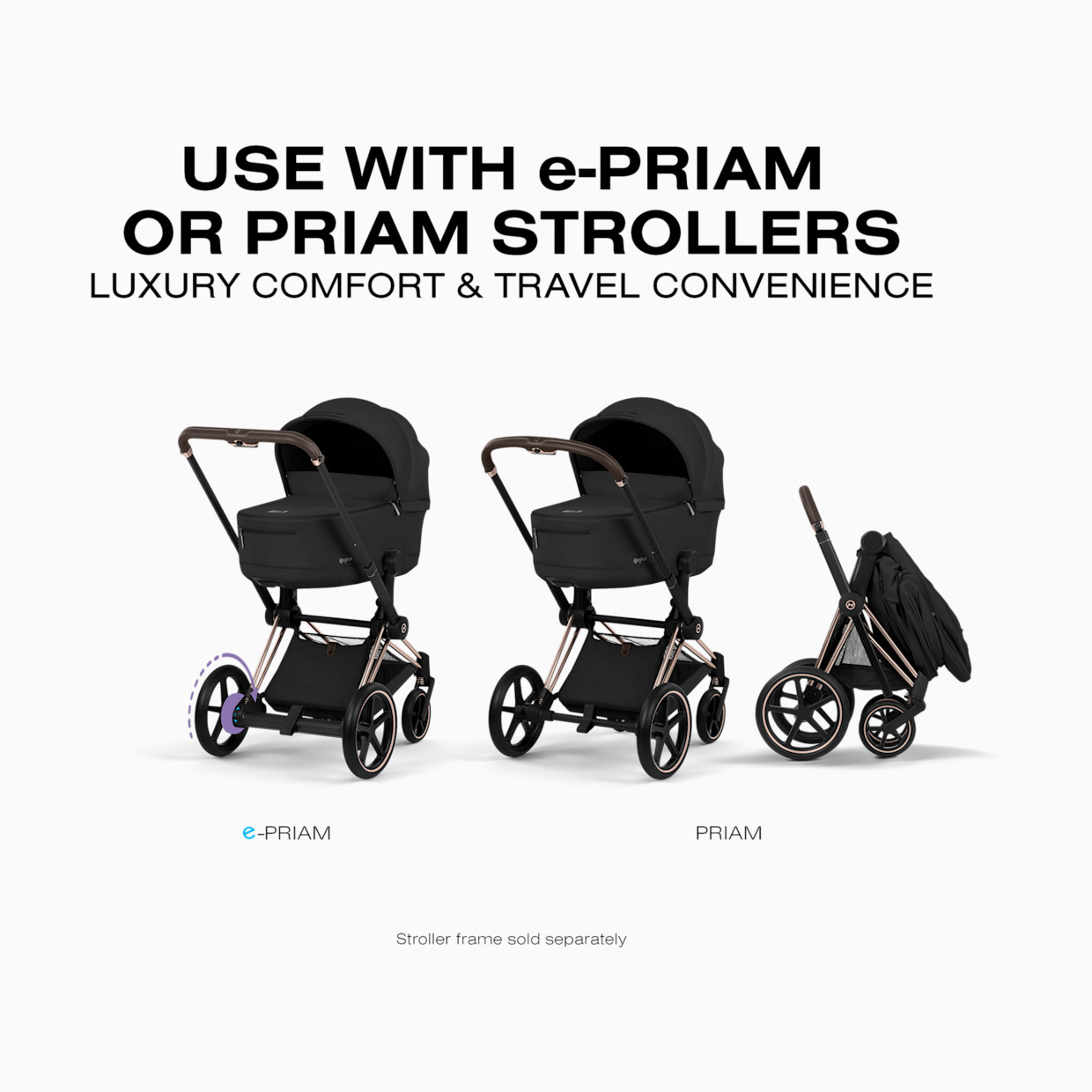 Cybex PRIAM Fold Lux Carry Cot - Sepia Black.