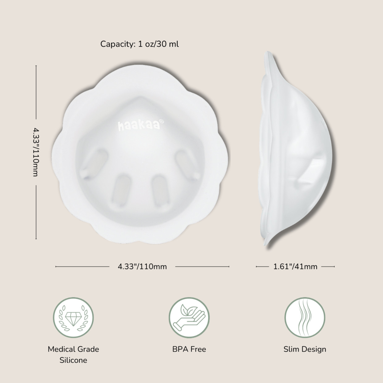 Haakaa Petal Soft Silicone Milk Collectors.