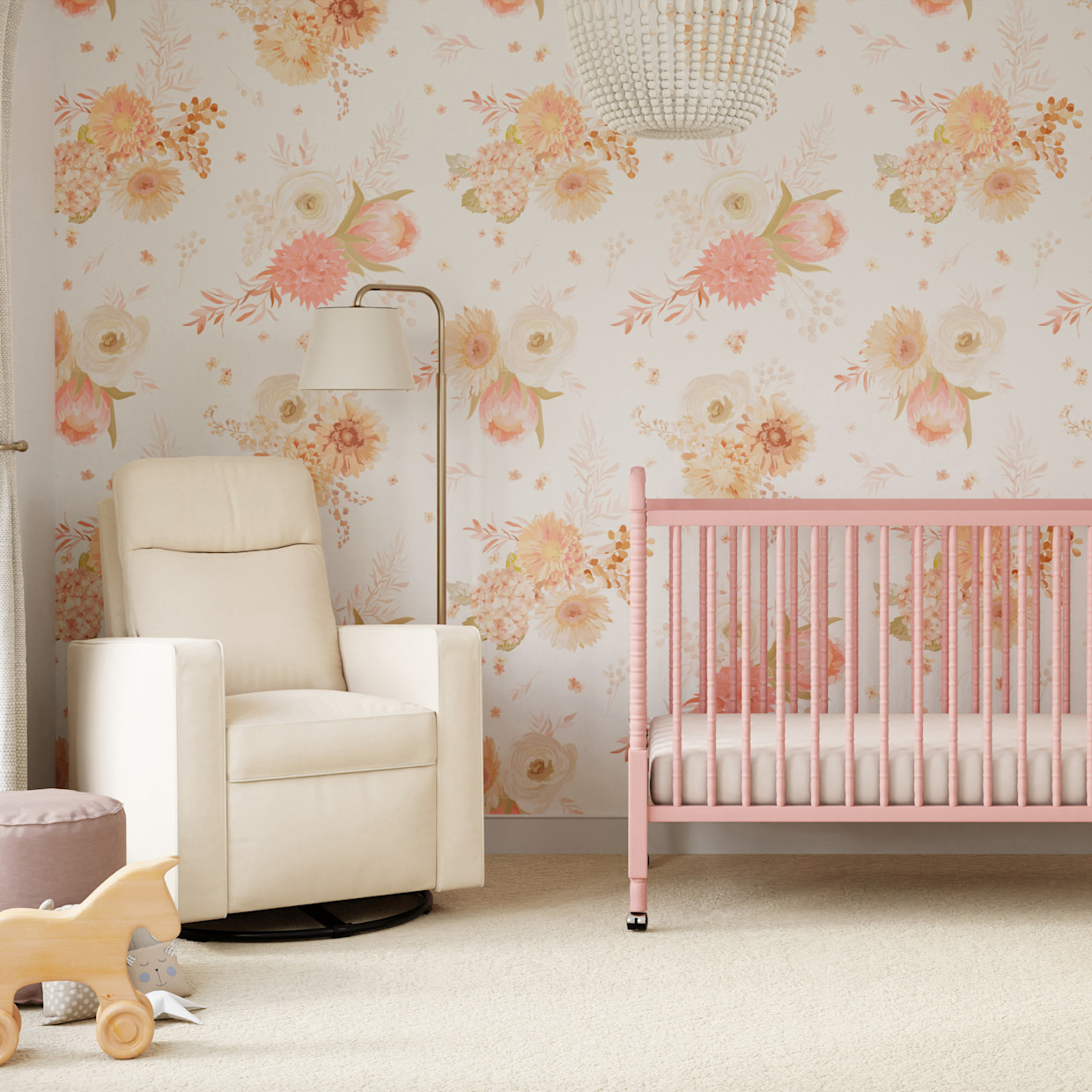 daVinci Gabby Pillowback Swivel Glider - Natural Oat.