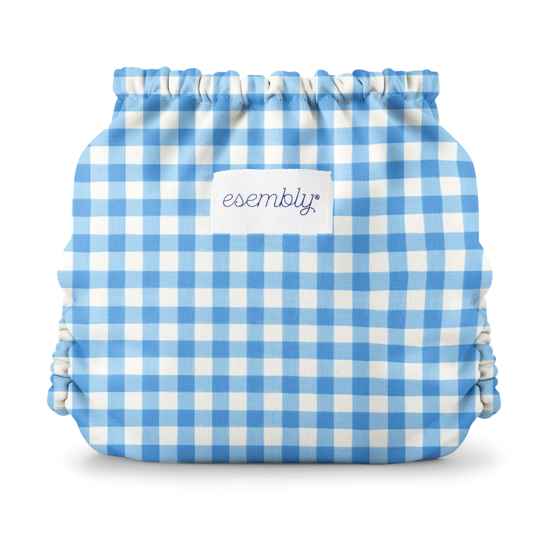 Esembly Recycled Diaper Cover (Outer) + Swim Diaper - Gingham, Size 2 (18-35 Lbs).