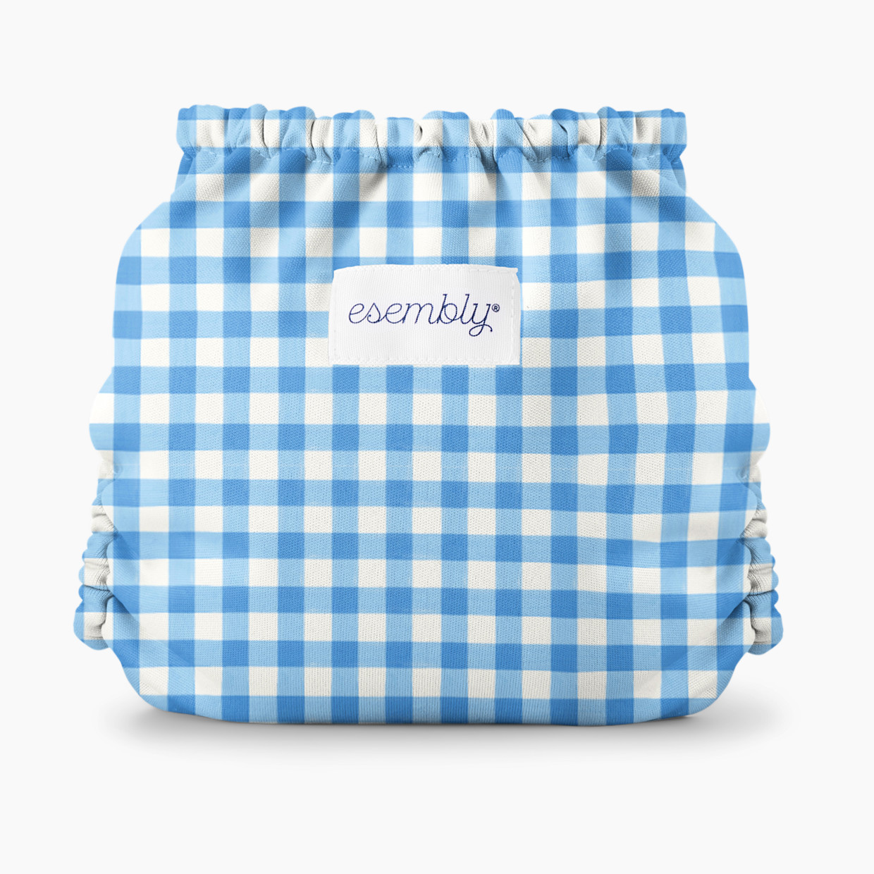 Esembly Recycled Diaper Cover (Outer) + Swim Diaper - Gingham, Size 1 (7-17 Lbs).