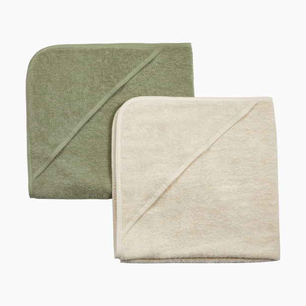 Tiny Kind Hooded Towel (2 Pack) - Desert Sage/Antique White, 0-24 M.