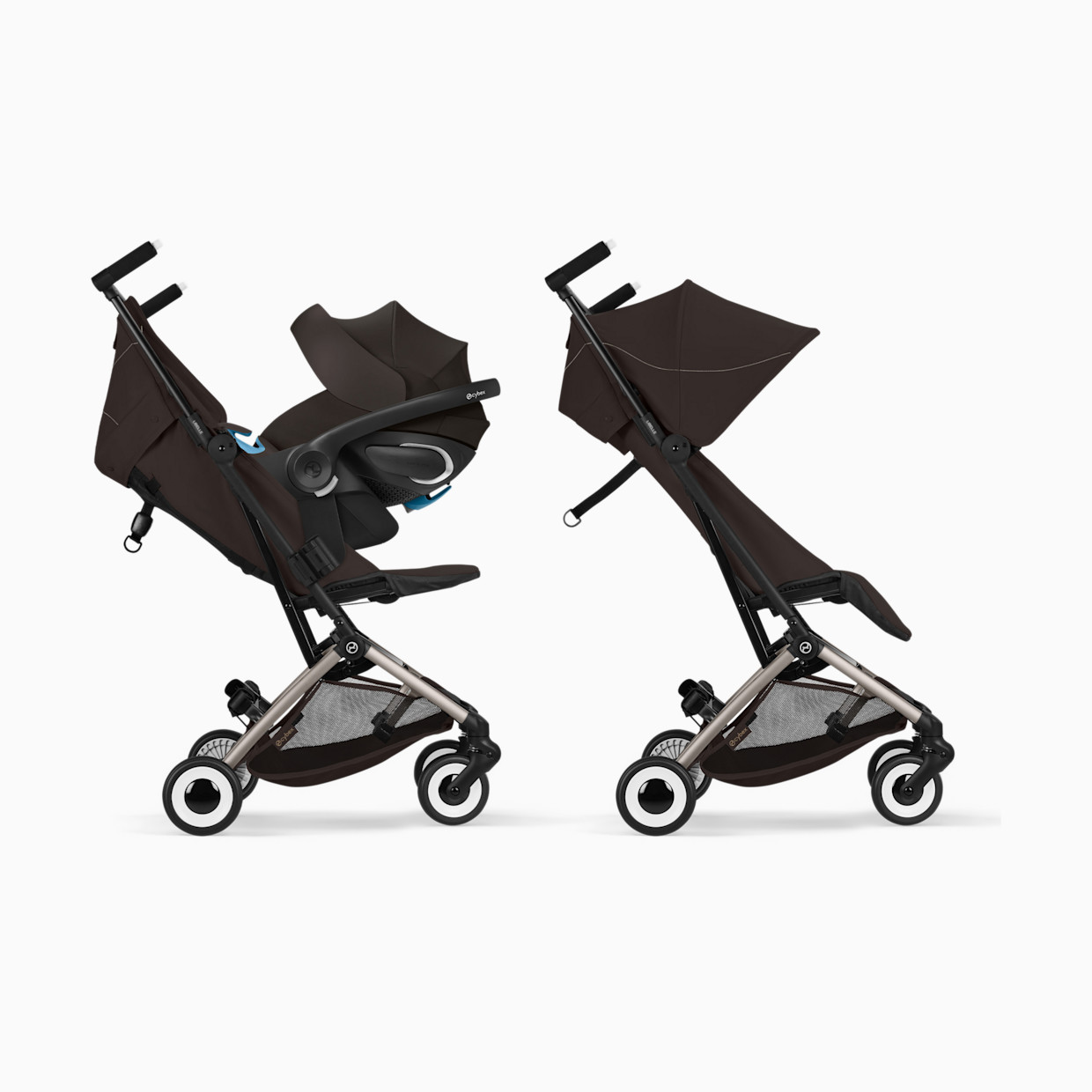 Cybex Libelle Stroller + Cloud G Pro Infant Car Seat Travel System - Chocolate Brown.