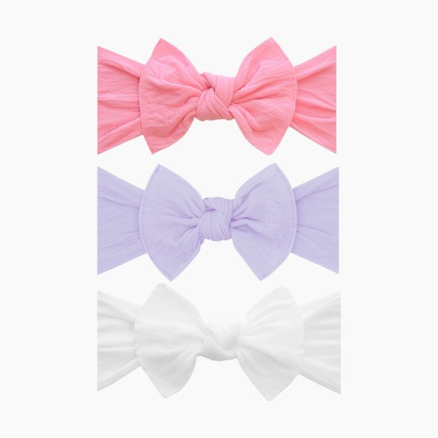 Baby Bling Classic Knot Headband Set (3 pack) - Bubblegum, Light Orchid, And White.
