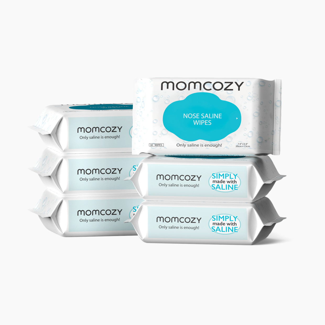 Momcozy Momcozy Nose Saline Baby Wipes (6 Pack) - White, 30.