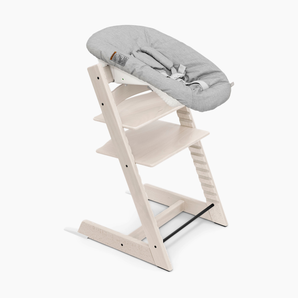 Stokke Tripp Trapp High Chair Complete² + Newborn Set - Whitewash/Nordic Cushion/White Tray.