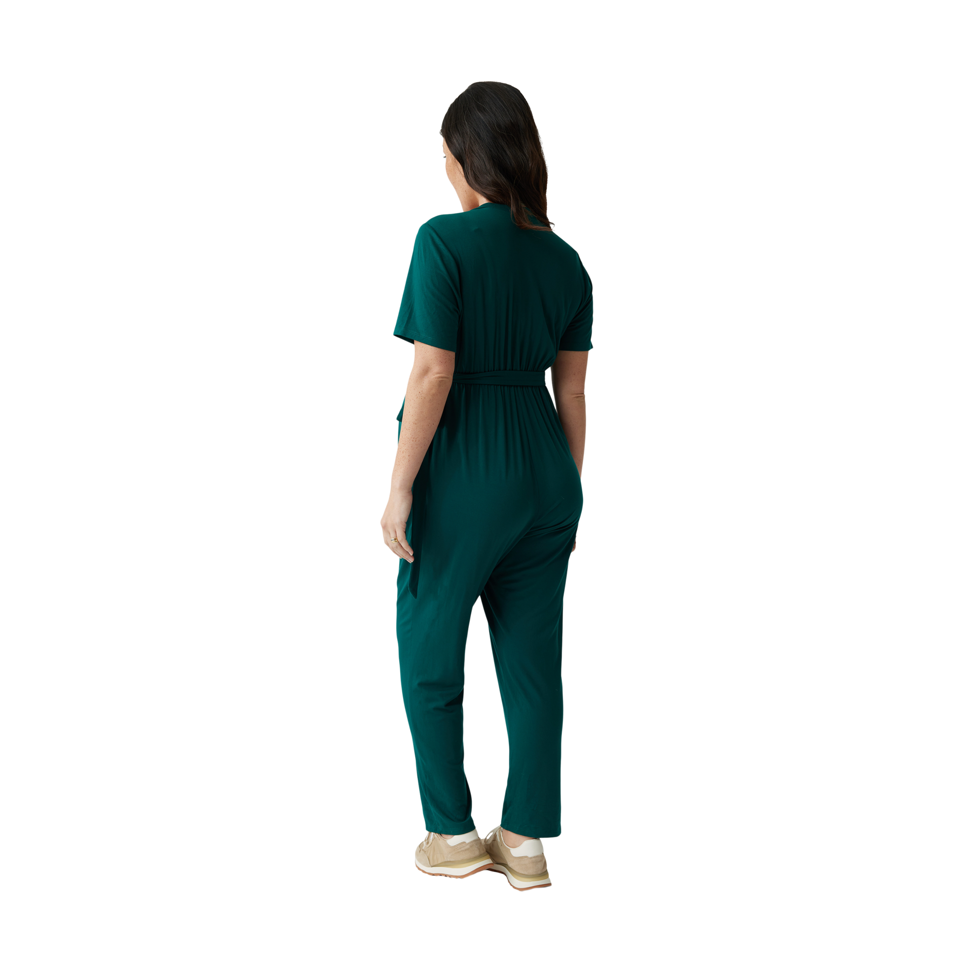 Ingrid and Isabel Everywhere Short Sleeve Jumpsuit - Botanical Green, M.