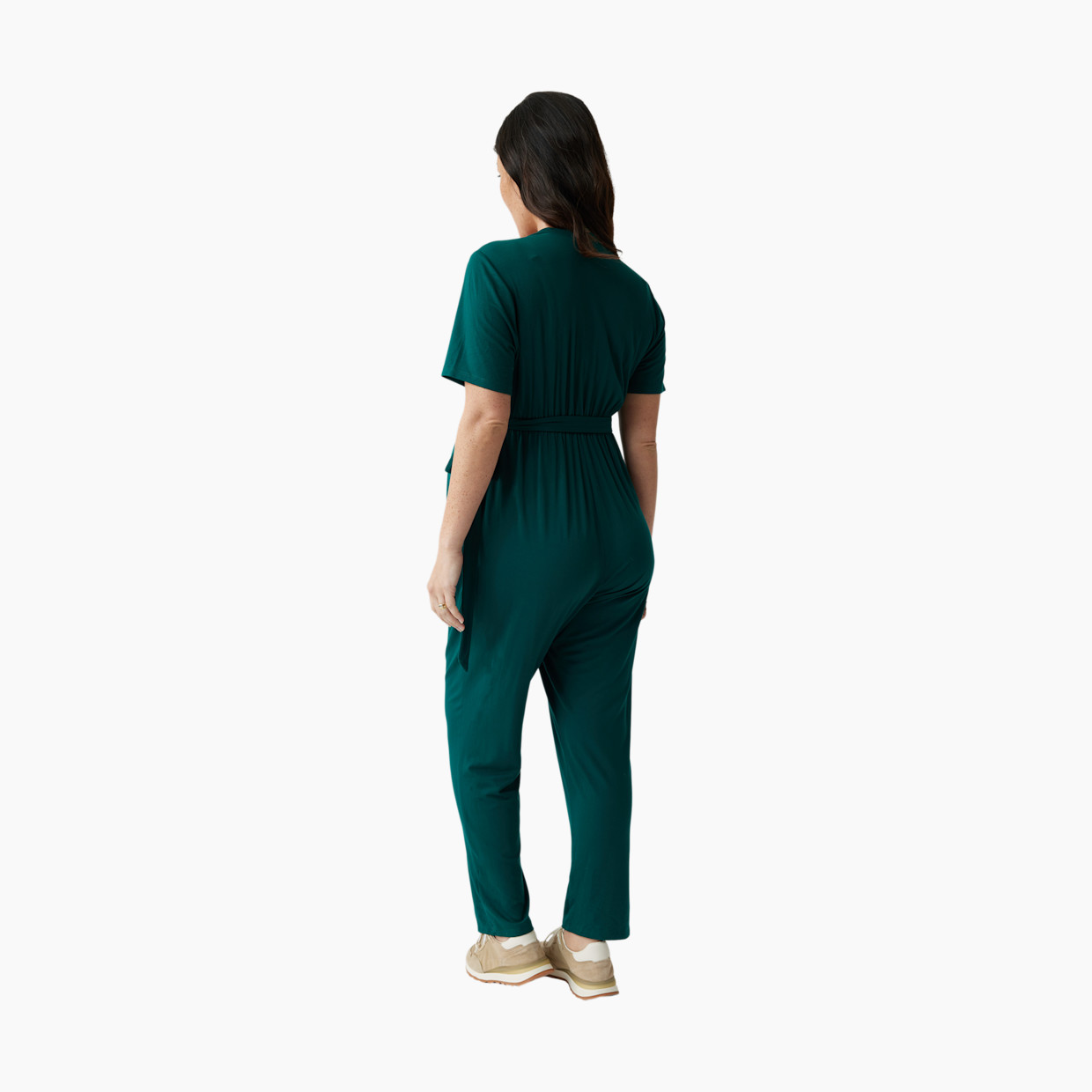 Ingrid and Isabel Everywhere Short Sleeve Jumpsuit - Botanical Green, XL.