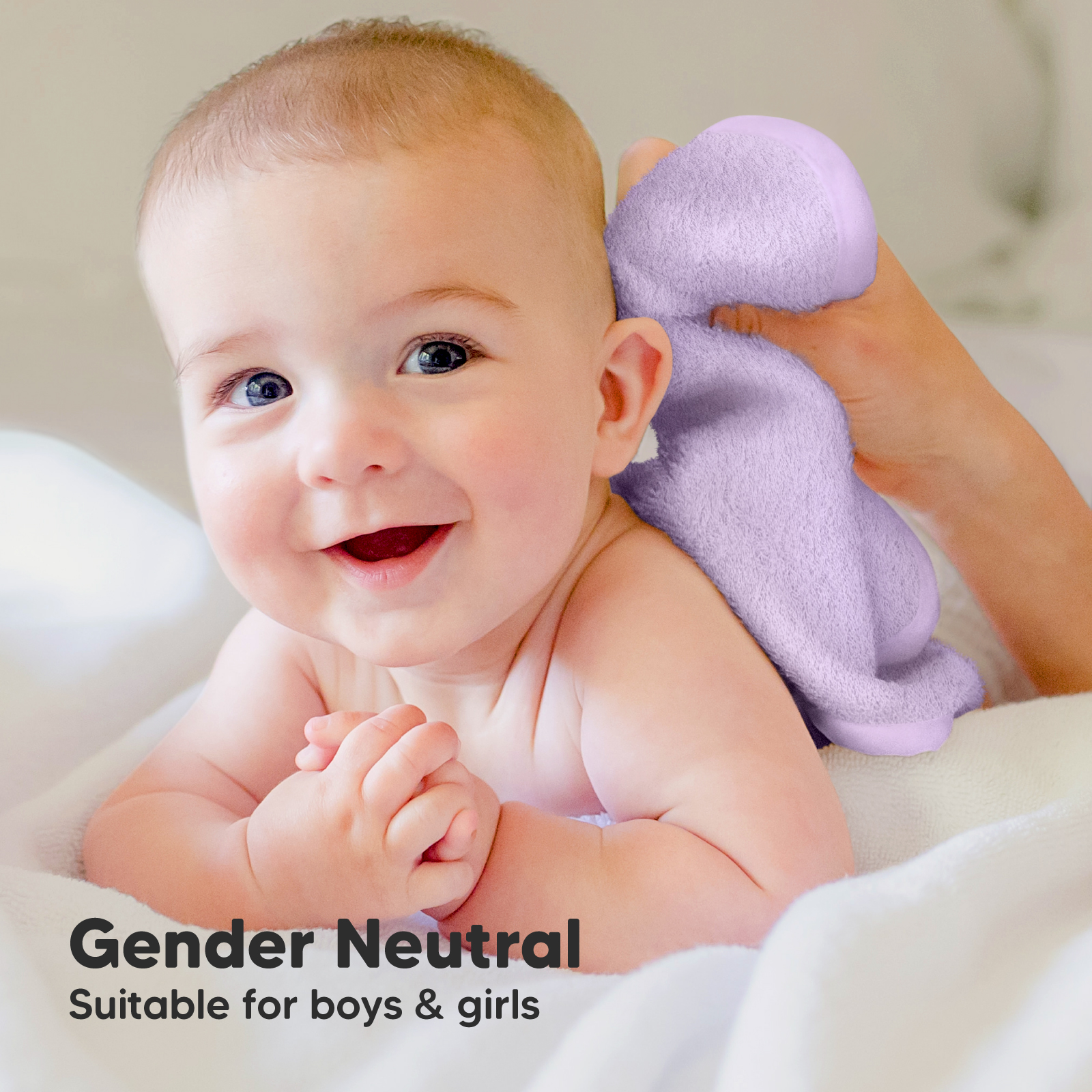 KeaBabies Deluxe Baby Bamboo Viscose Washcloths (6 Pack) - Soft Lilac, 6.