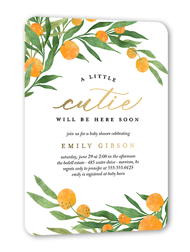 Citrus Cutie Baby Shower Invitation.