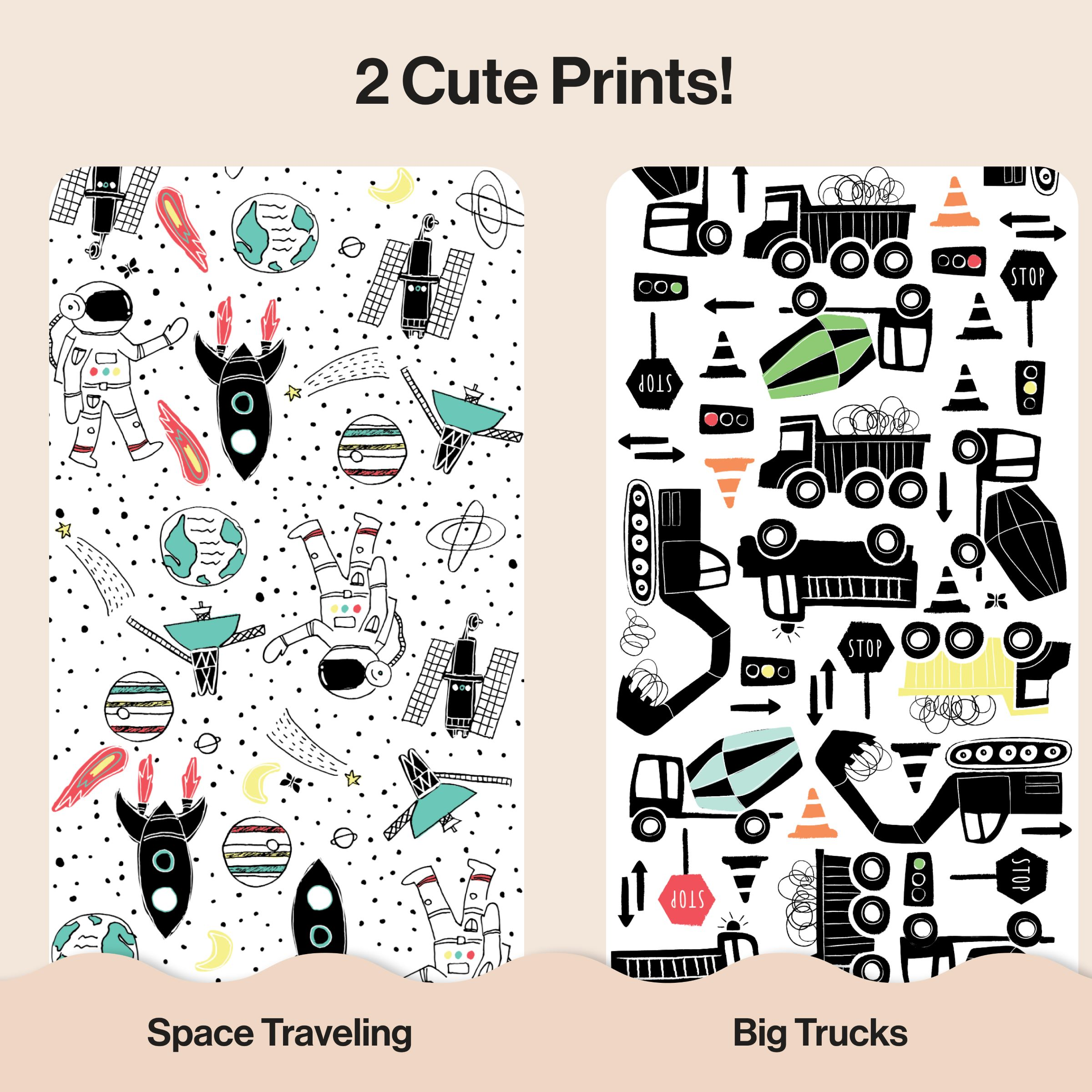 The Honest Company Clean Conscious Disposable Diapers Size 3-5 - Space Travel + Big Trucks, Size 4, 54 Count.