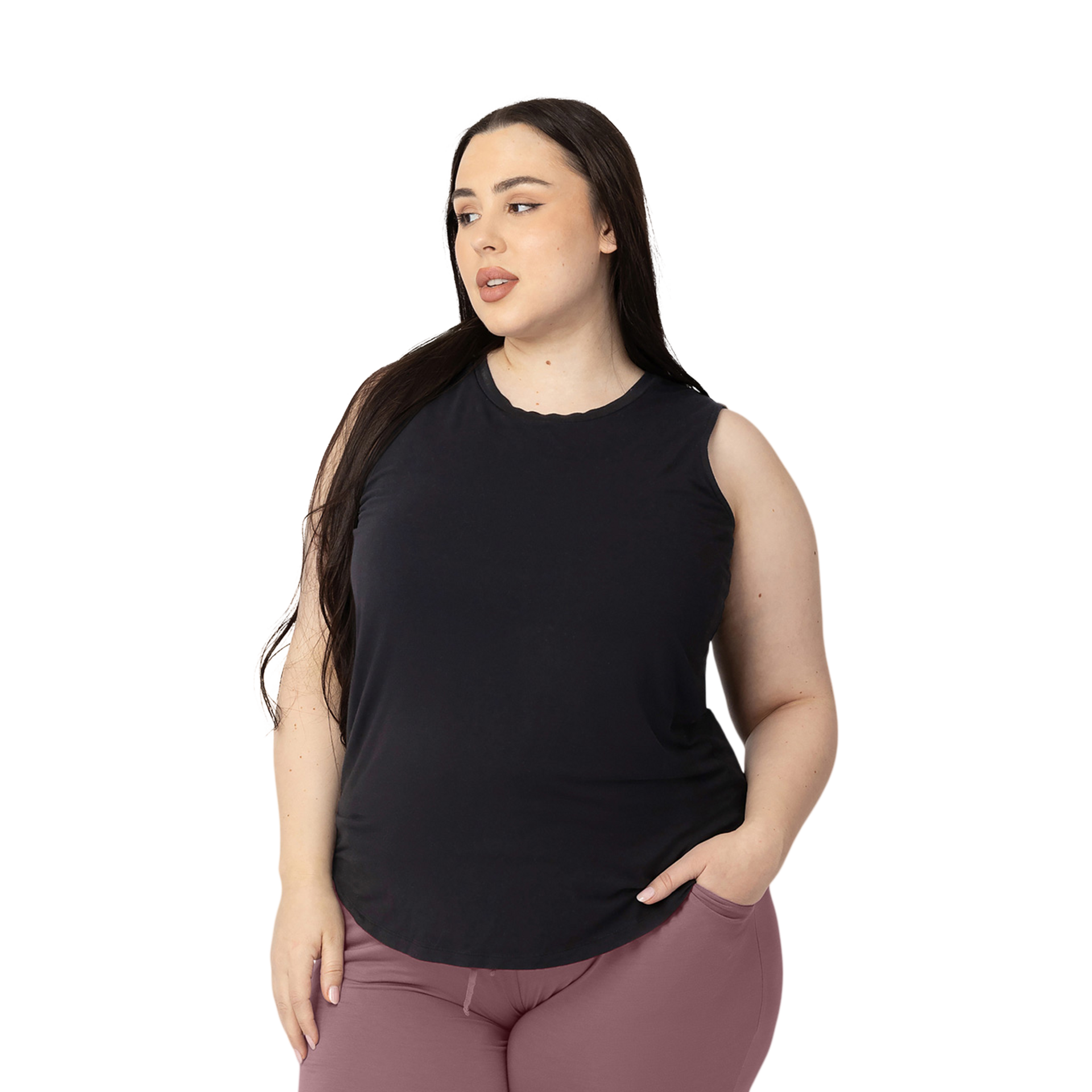 Kindred Bravely Bamboo Viscose Nursing & Maternity Tank Top - Black, Small.