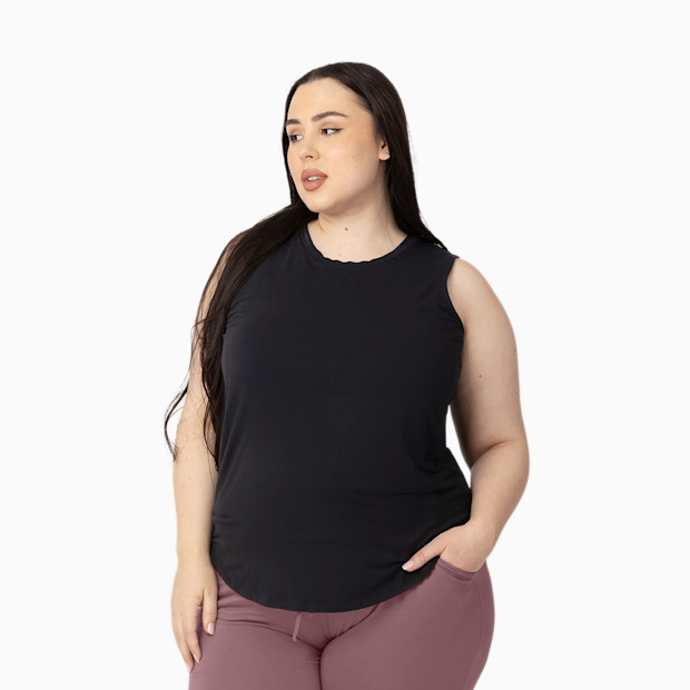 Kindred Bravely Bamboo Viscose Nursing & Maternity Tank Top - Black, Small.