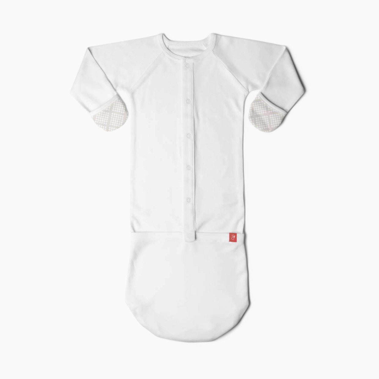 Goumi Kids 24 hr Convertible Sleeper Baby Gown - Diamond Dots Cream, 0-3 M.
