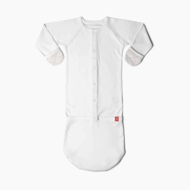Goumi Kids 24 hr Convertible Sleeper Baby Gown - Diamond Dots Cream, 0-3 M.