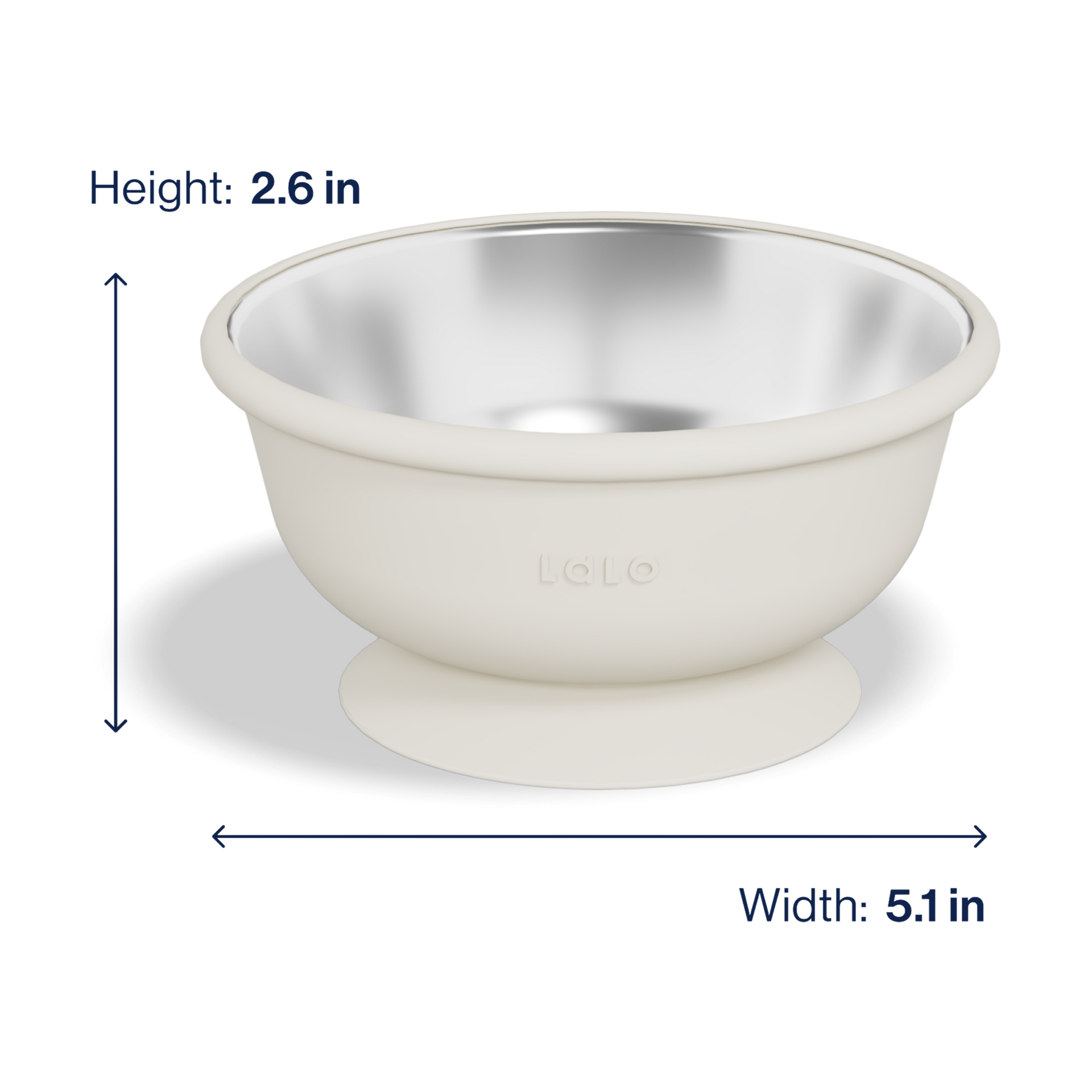 Lalo Stainless Steel Suction Bowl - Oatmeal.