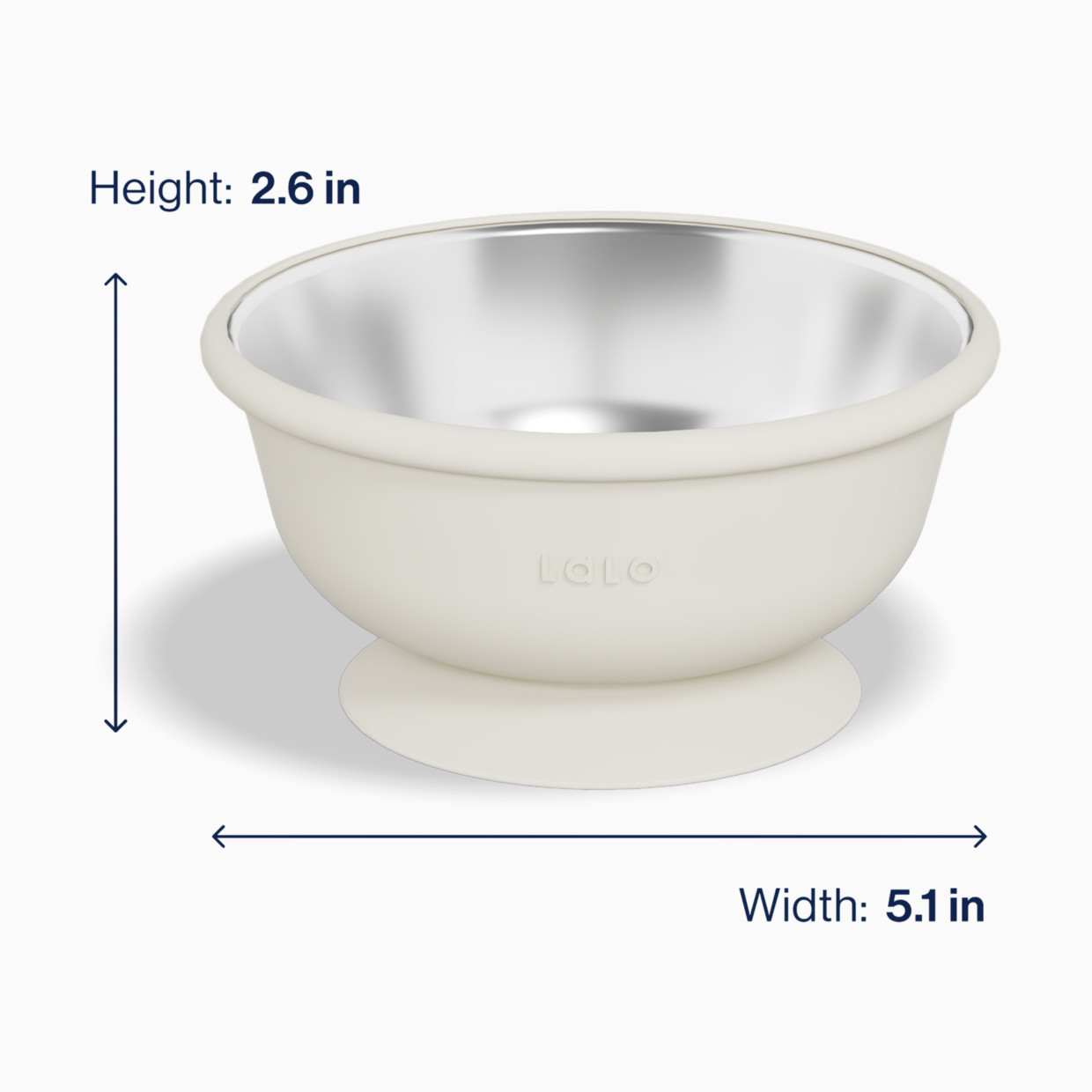 Lalo Stainless Steel Suction Bowl - Oatmeal.