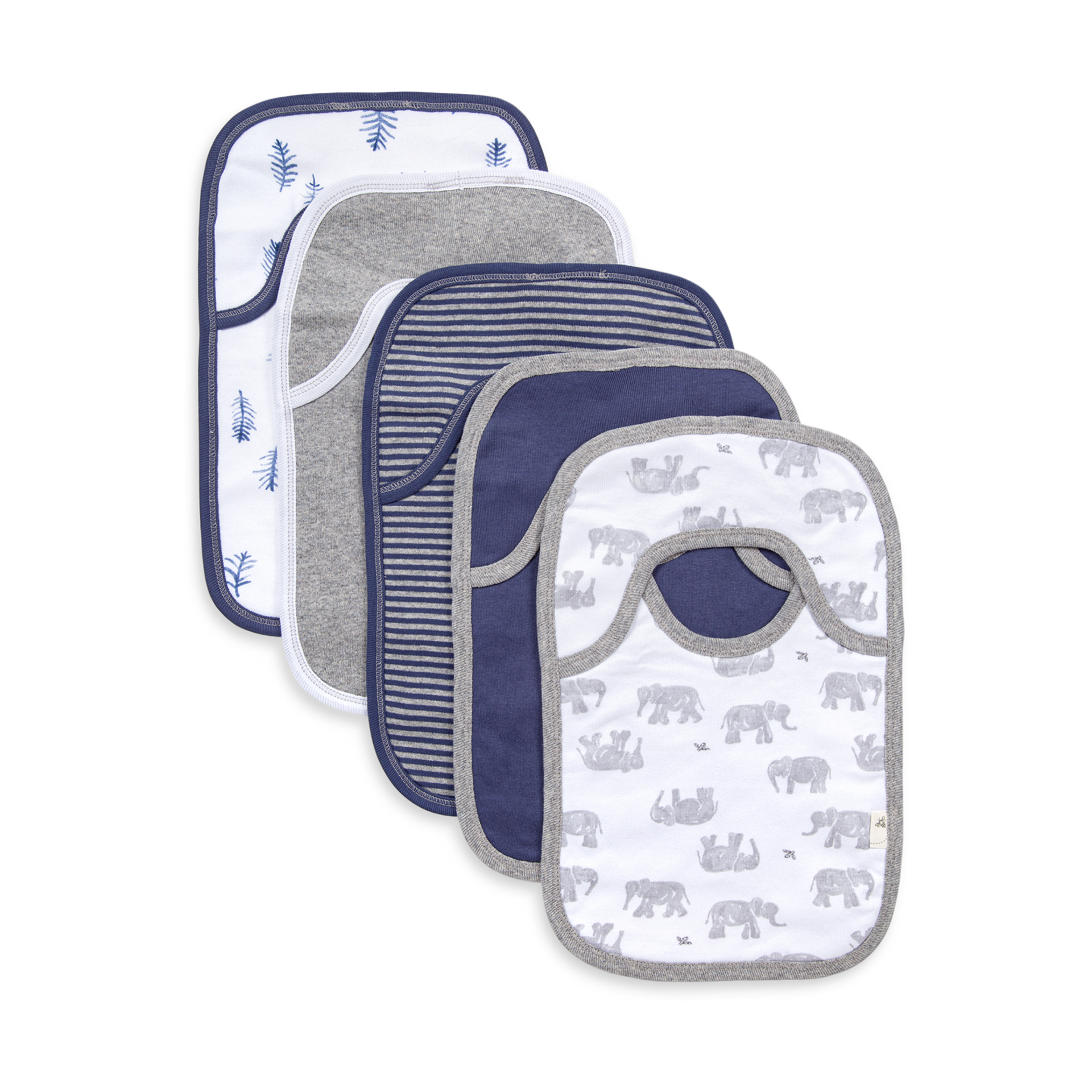 Burt’s Bees Baby Unisex Baby Bibs, Lap-Shoulder Drool Cloths, 100% Organic Cotton with Absorbent Terry Towel Backing Bibs