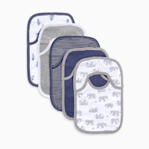 Burt’s Bees Baby Unisex Baby Bibs, Lap-Shoulder Drool Cloths, 100% Organic Cotton with Absorbent Terry Towel Backing Bibs