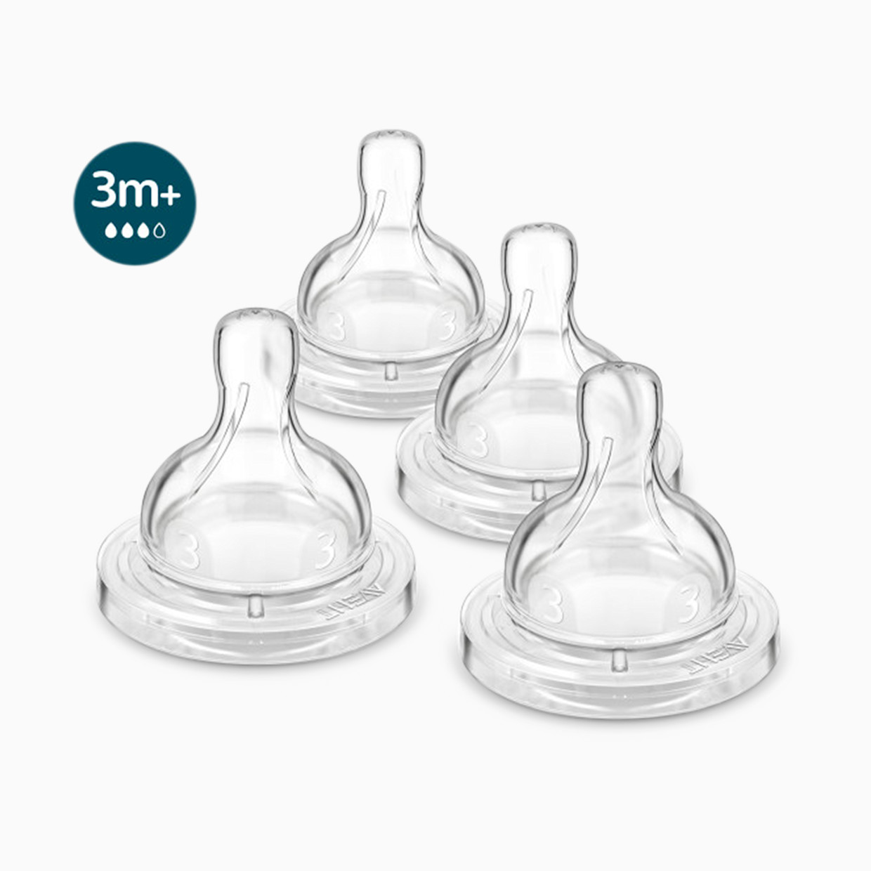 Philips Avent Anti-Colic Baby Bottle Nipples (4 Pack) - Level 3.