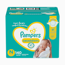 Pampers Swaddlers Newborn Diapers, 140 Count - Superior Leak Protection, Hypoallergenic, with Wetness Indicator