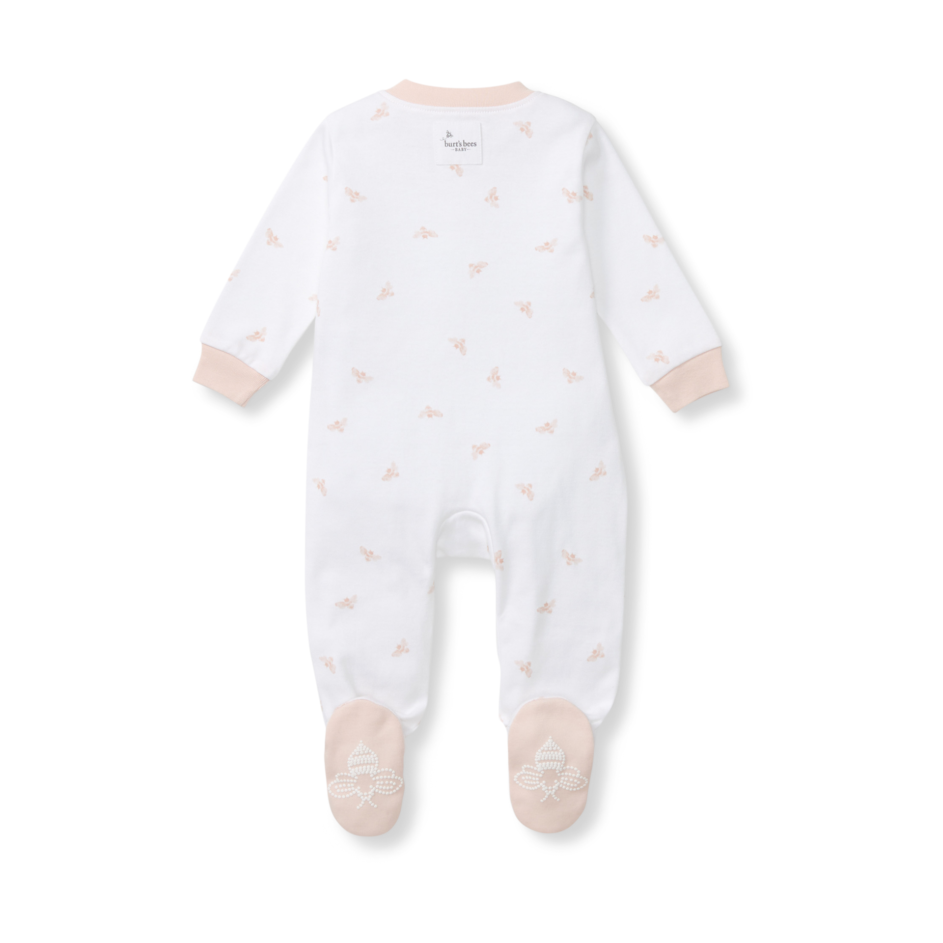 Burt's Bees Baby Organic Sleep & Play Footie Pajamas - Pink Bee, Newborn.