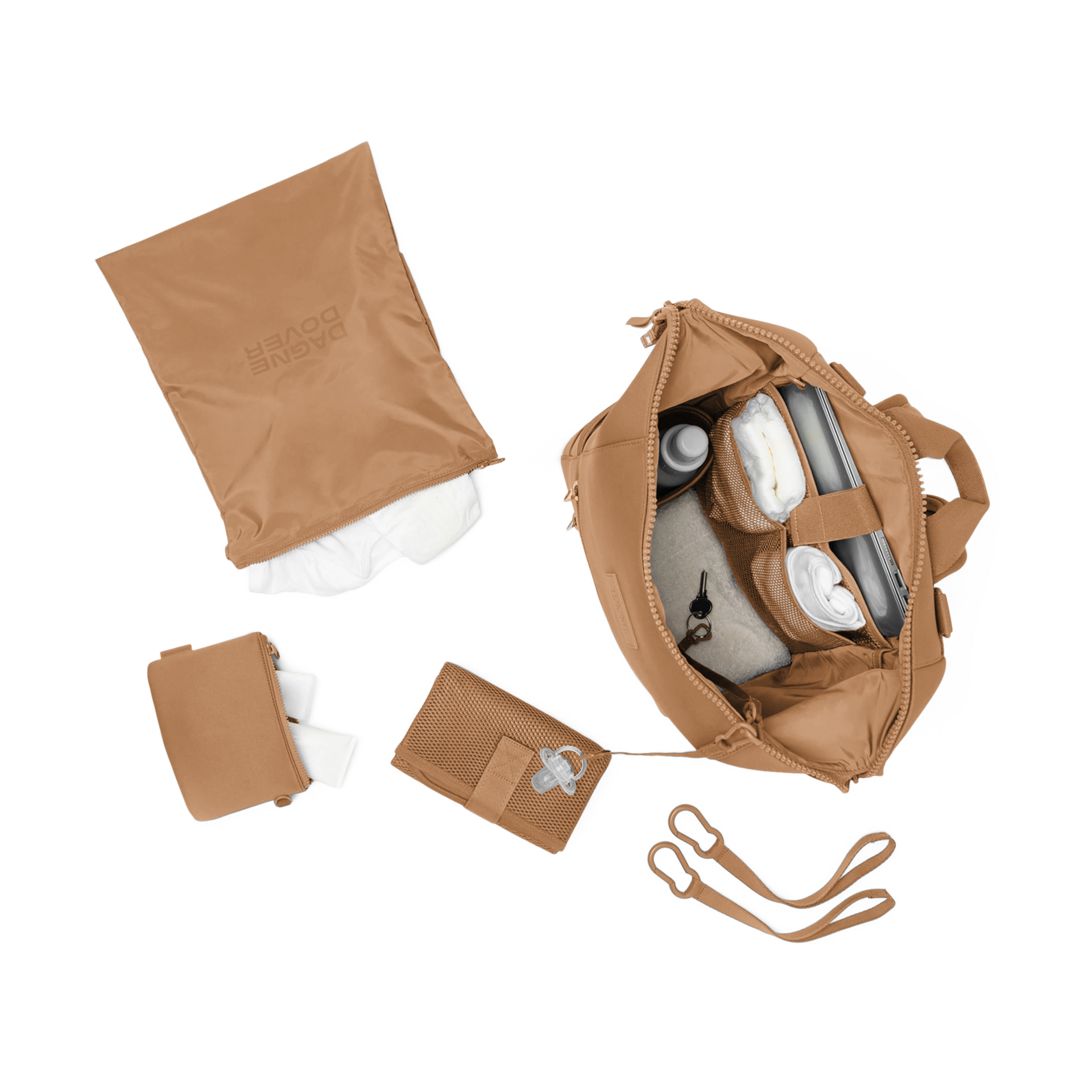 Dagne Dover Indi Diaper Bag Backpack - Camel, Large.