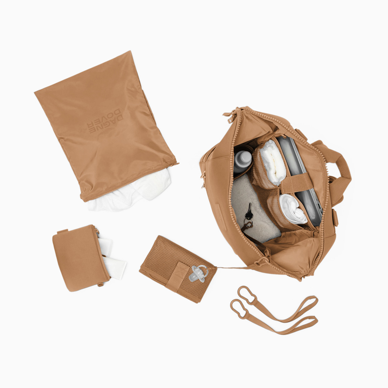 Dagne Dover Indi Diaper Bag Backpack - Camel, Large.