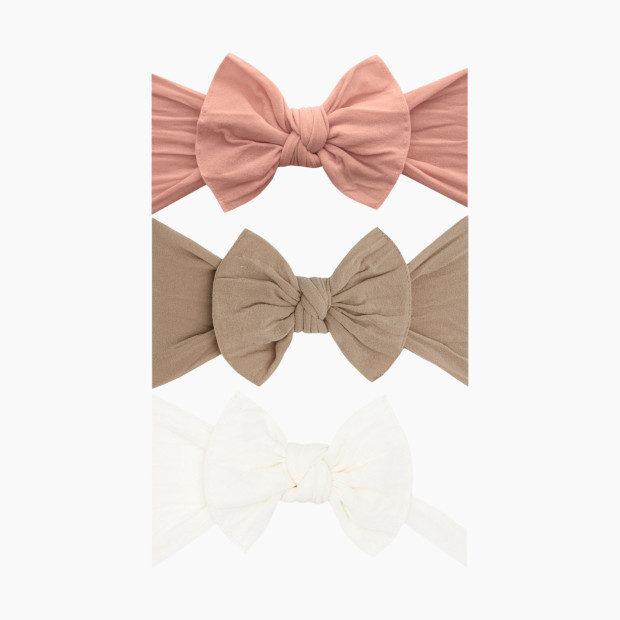 Baby Bling Classic Knot Headband Set (3 pack) - Rose Gold, Oak, And Ivory.