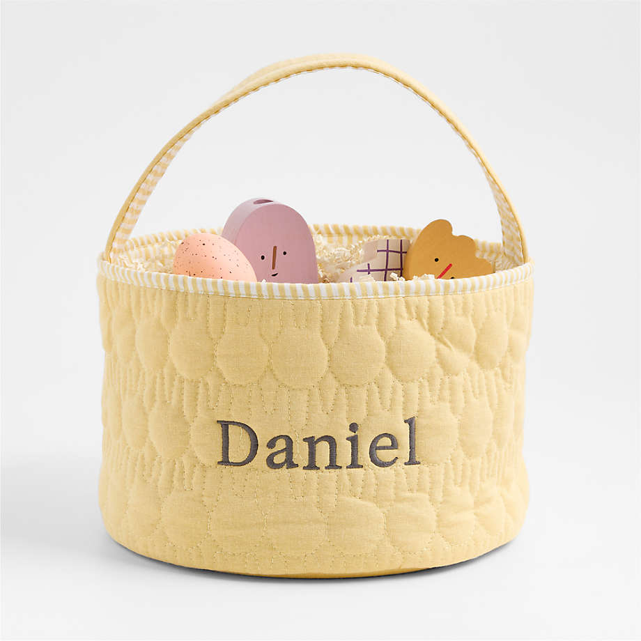 Crate & Kids Quilted Lemon Sorbet Bunny Kids Easter Basket.