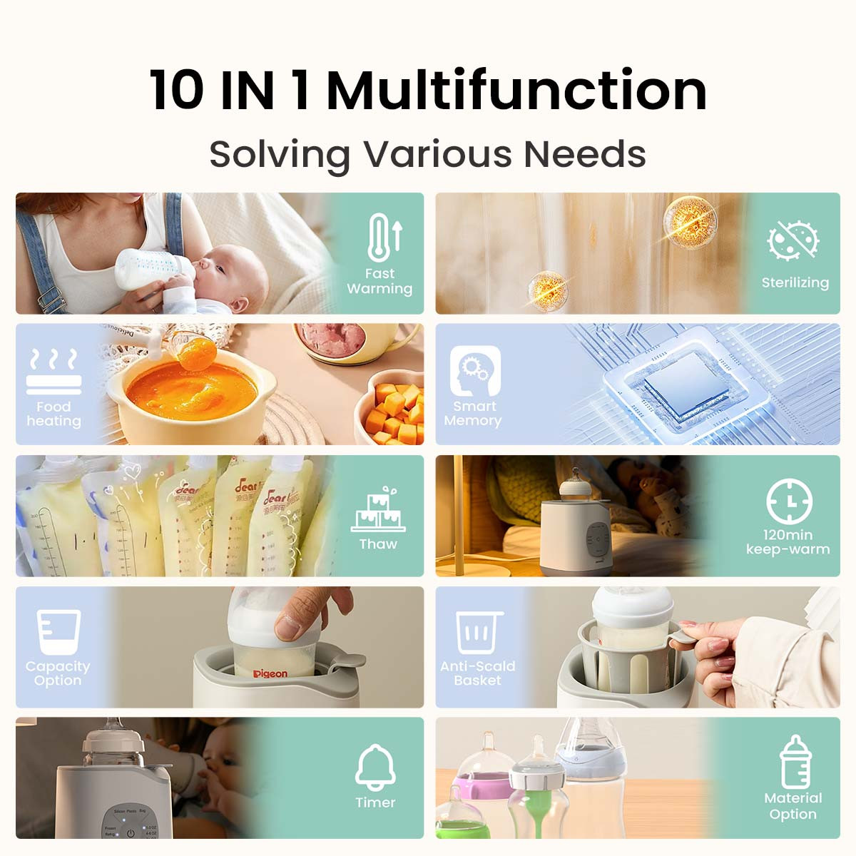 GROWNSY 10-in-1 Fast Baby Bottle Warmer.